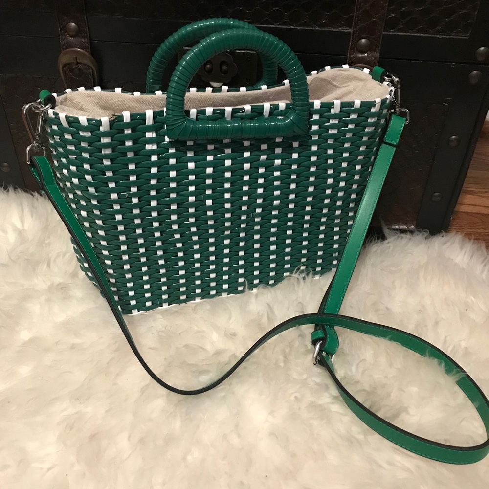 Zara Woven Two Tone Shopper Bag